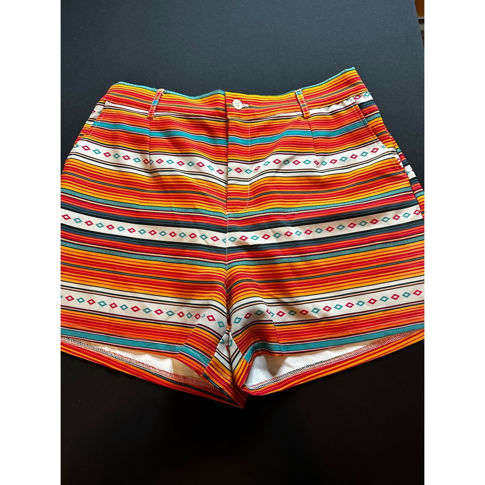 Rowdy Crowd Clothing Serape Stripe Shorts Womens Large Multi Color Western Boho